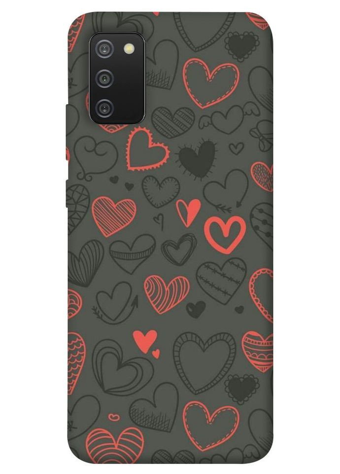 Чохол з принтом для Samsung Galaxy A02s / на самсунг галаксі А02с Милі серця No Brand (339873460)