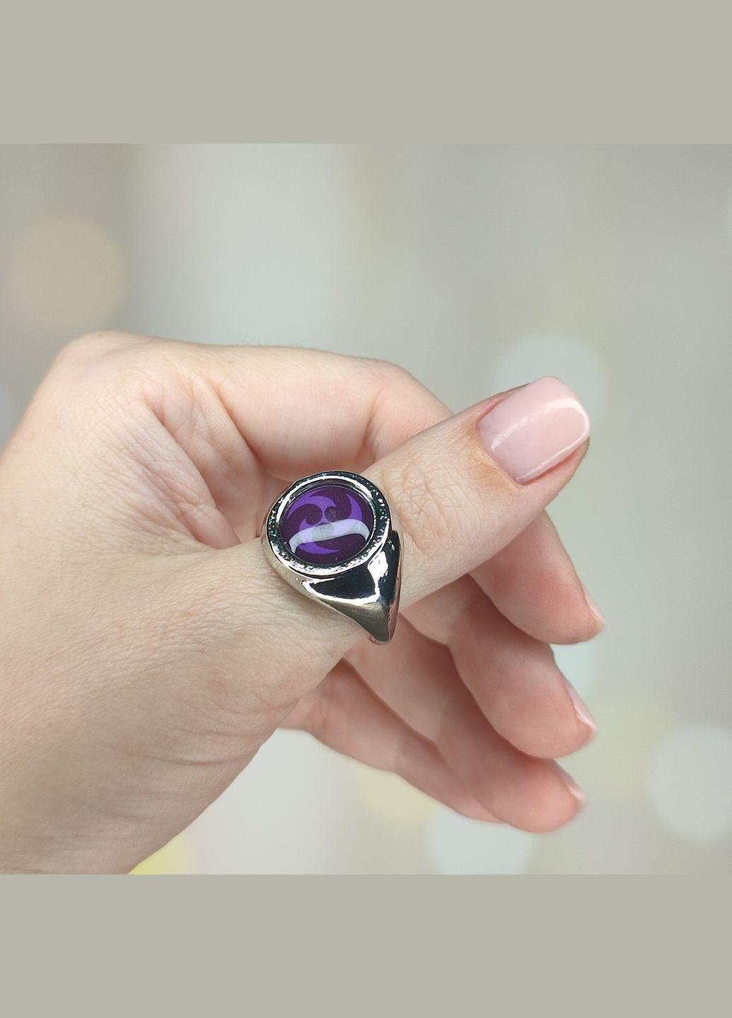 Кольцо "Электро элемент. Стихия электричество. Genshin Impact. Геншин Импакт". Регулируемое SureGeek (317046440)