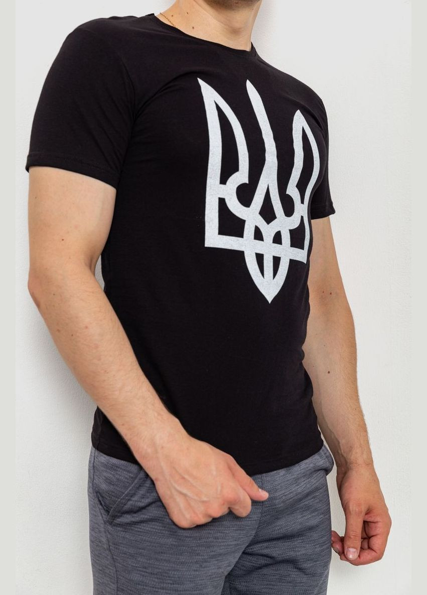 Чорно-біла футболка чоловіча тризуб, колір чорно-білий, Ager