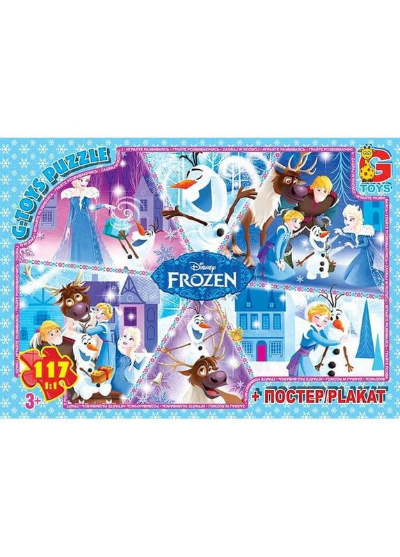 Дитячий пазл "Frouzen Крижане Серце" FR044 постер 117 елементів G-Toys (343275141)