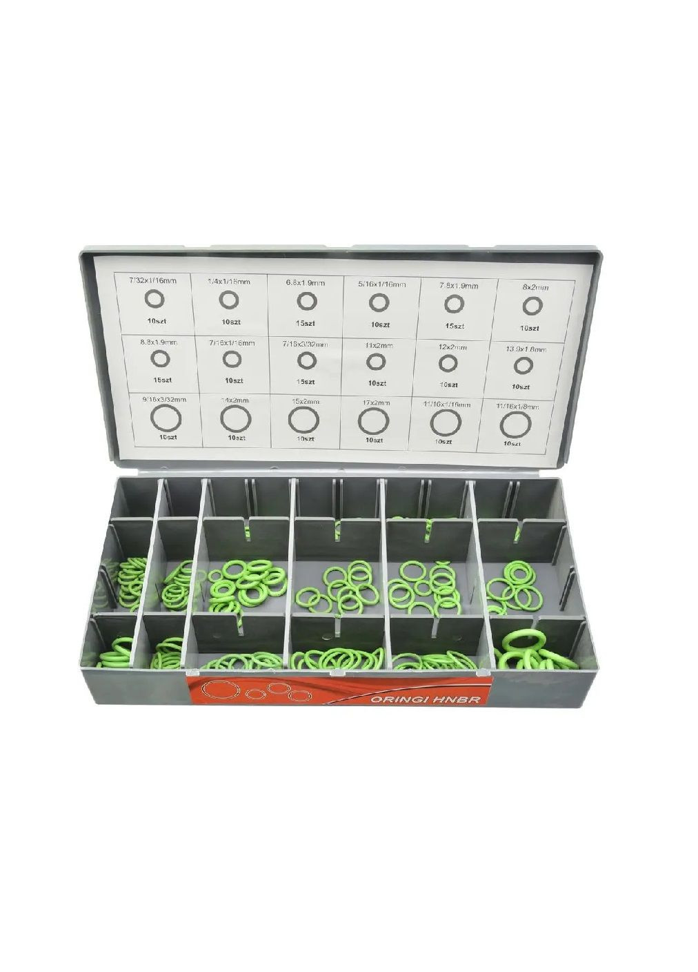Набір комплект кілець ущільнювальних кілець HNBR SAE і метричних розмірів 900 штук з органайзером (478857-Prob) Unbranded (314590247)