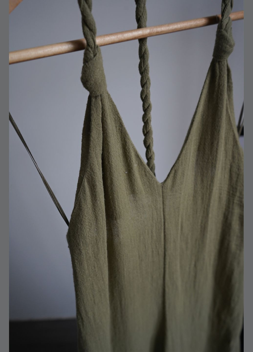 Комбинезон женский хаки из рами Zara комбинезон-брюки повседневный, пляжный хлопок, рами