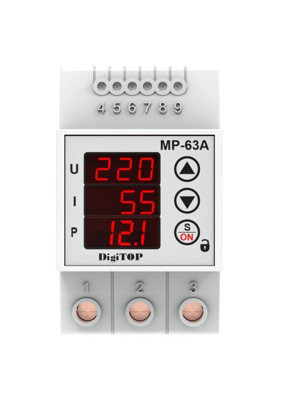 Многофункциональное реле напряжения и тока MP-63А с индикацией мощности DIGITOP (342070340)
