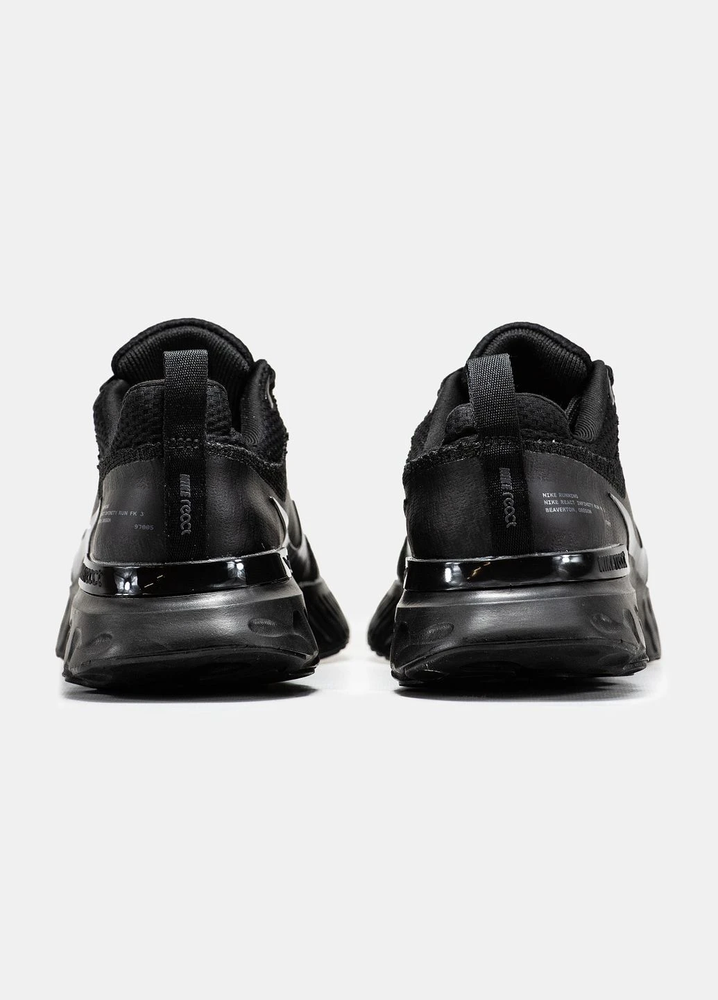 Черные демисезонные кроссовки мужские nike react infinity run black | найк инфинити ран черные No Brand
