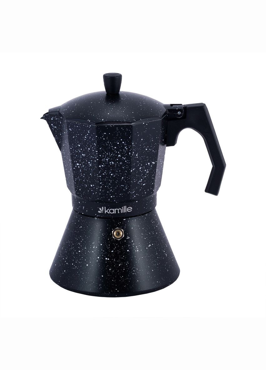 Чёрная гейзерная кофеварка 450 мл для всех видов плит Kamille (312550518)
