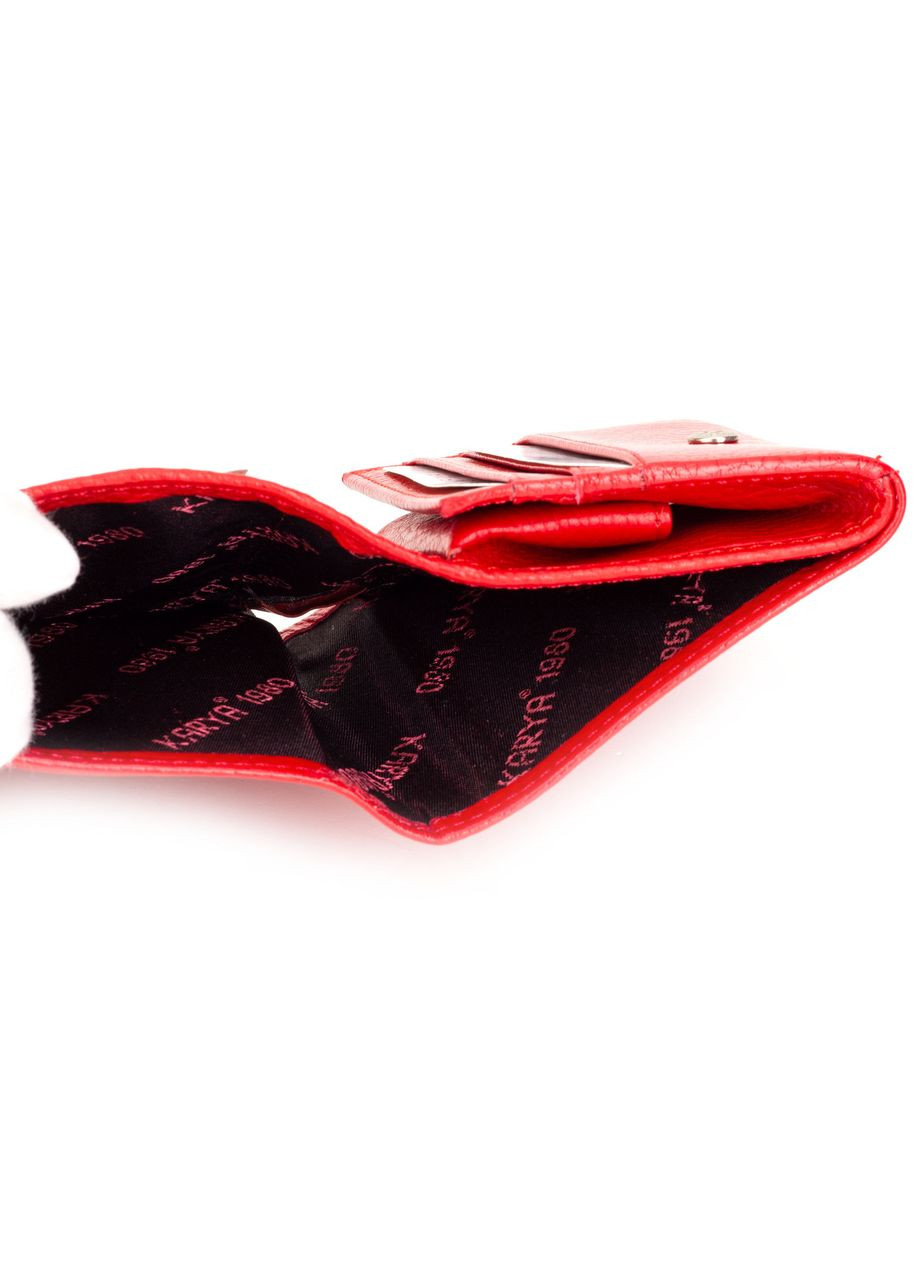 Шкіряний жіночий маленький гаманець 120346 червоний Туреччина Karya (261481931)