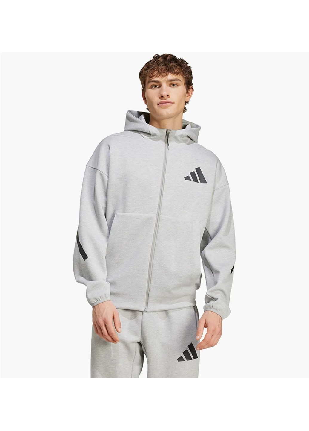 Біла куртка чоловіча z.n.e. full-zip hooded track jacket white jf2450 adidas