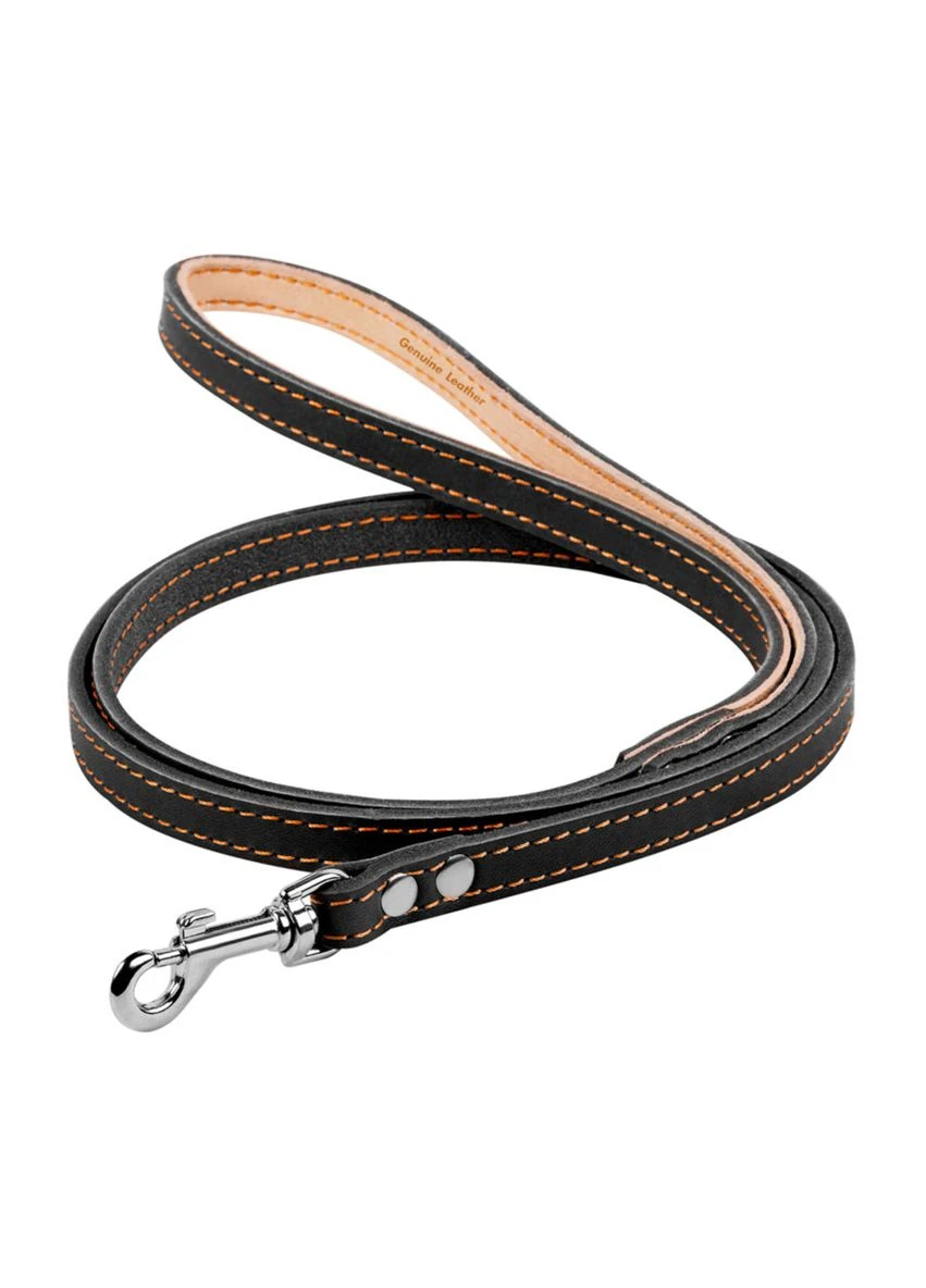 Повідець одинарний з прошивкою 14мм/122см Чорний Collar (279563111)