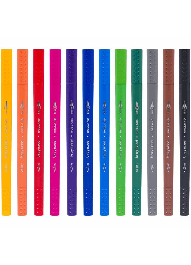 Набор линеров-кистей BRUSHPEN двухсторонних 12цв. Bruynzeel (362580572)