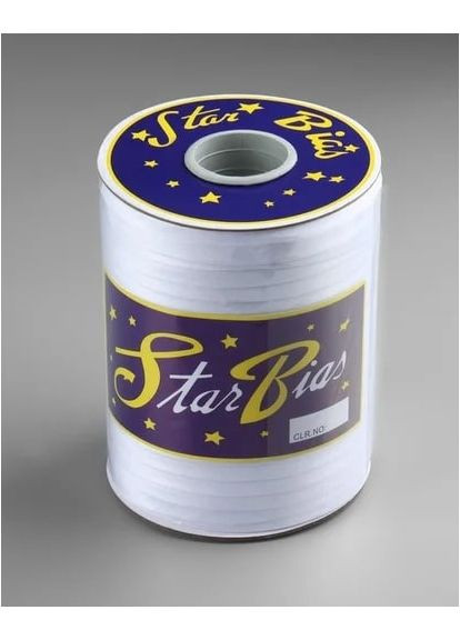 Біла атласна коса бейка-стрічка з атласу для шиття для обробки краю 15 мм 120 ярдів No Brand (356103747)