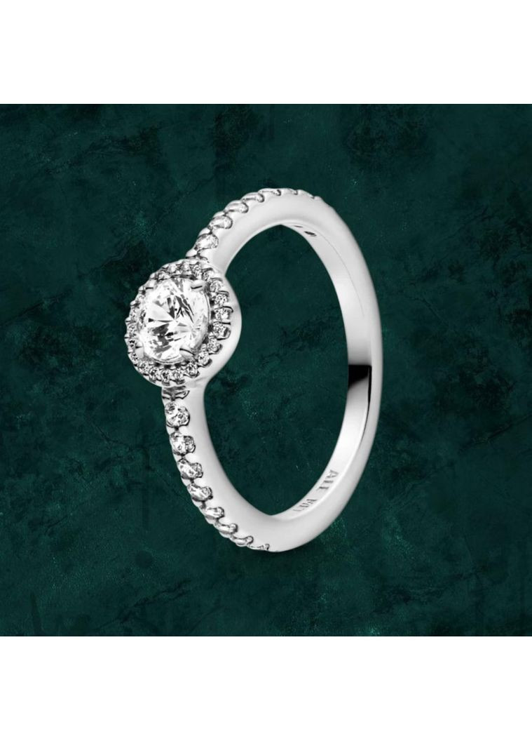 Срібна каблучка класична сяюча Pandora (Пандора) 198864C01 16 No Brand (362457629)