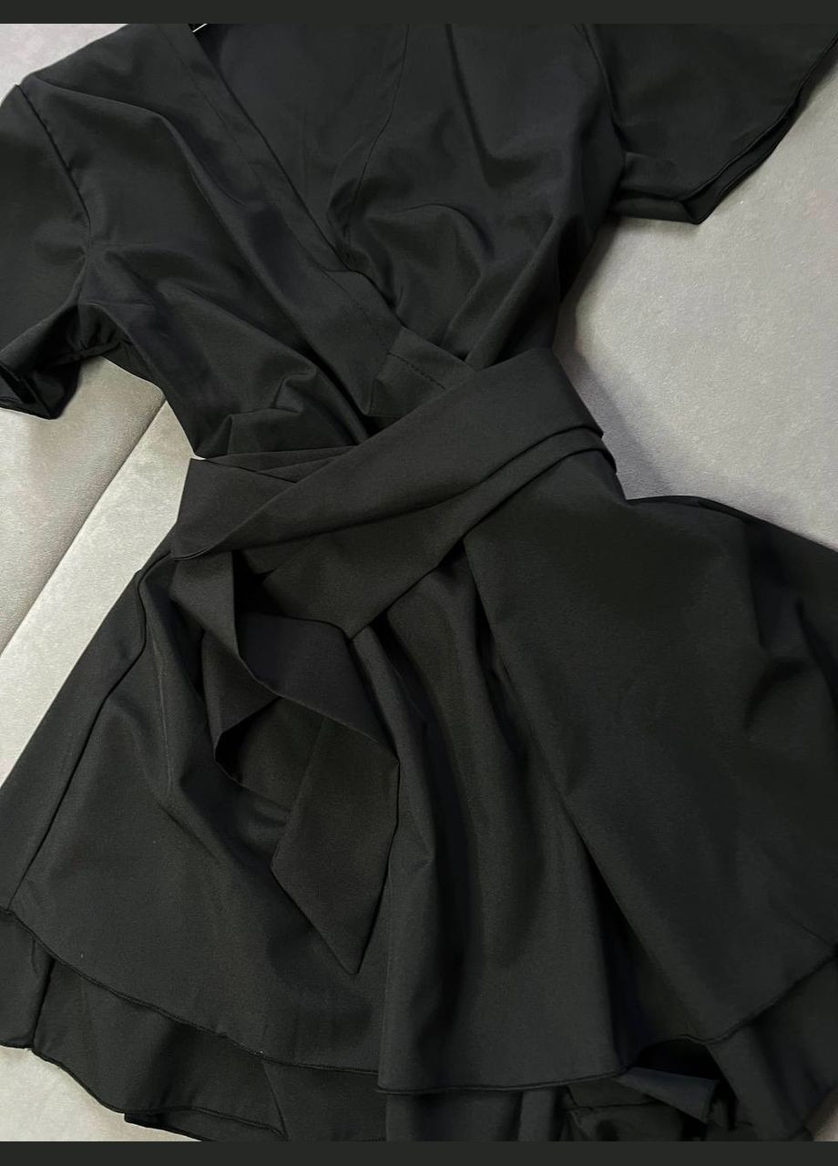 Жіночий комбінізон-сукня Україна комбінезон-шорти однотонний чорний повсякденний софт