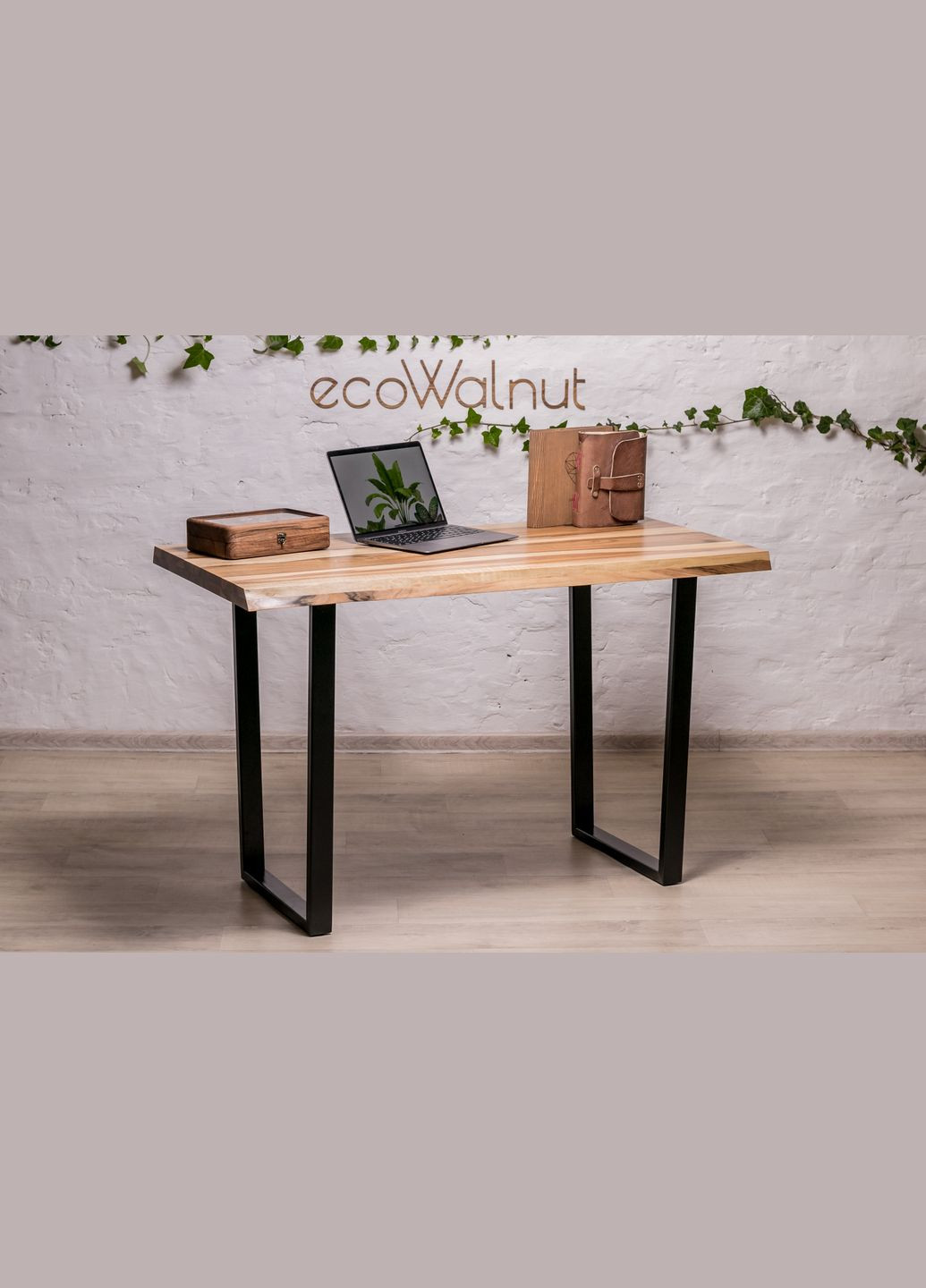 Стіл із живими краями M (горіх) Горіховий столик для офісу EcoWalnut (294613519)