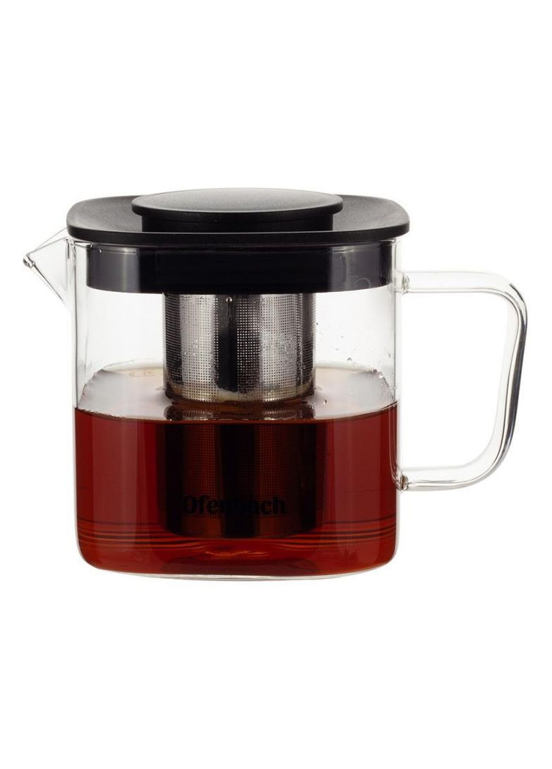 Чайник скляний заварювальний 600мл зі знімним ситечком (0611s) Ofenbach (330139308)