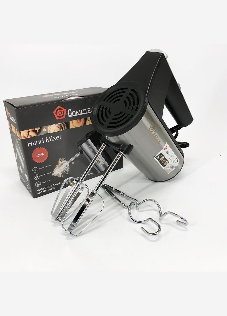 Міксер ручний R.6690 універсальний 5 швидкостей 200 Вт, Міксер блендер ручний Domotec (364666021)
