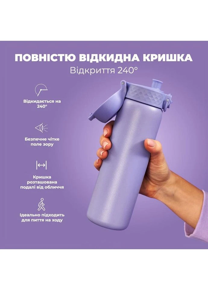 Пляшка для води металева вакуумна 500 мл. Vacuum Insulated, Light Purple ION8 (362915985)