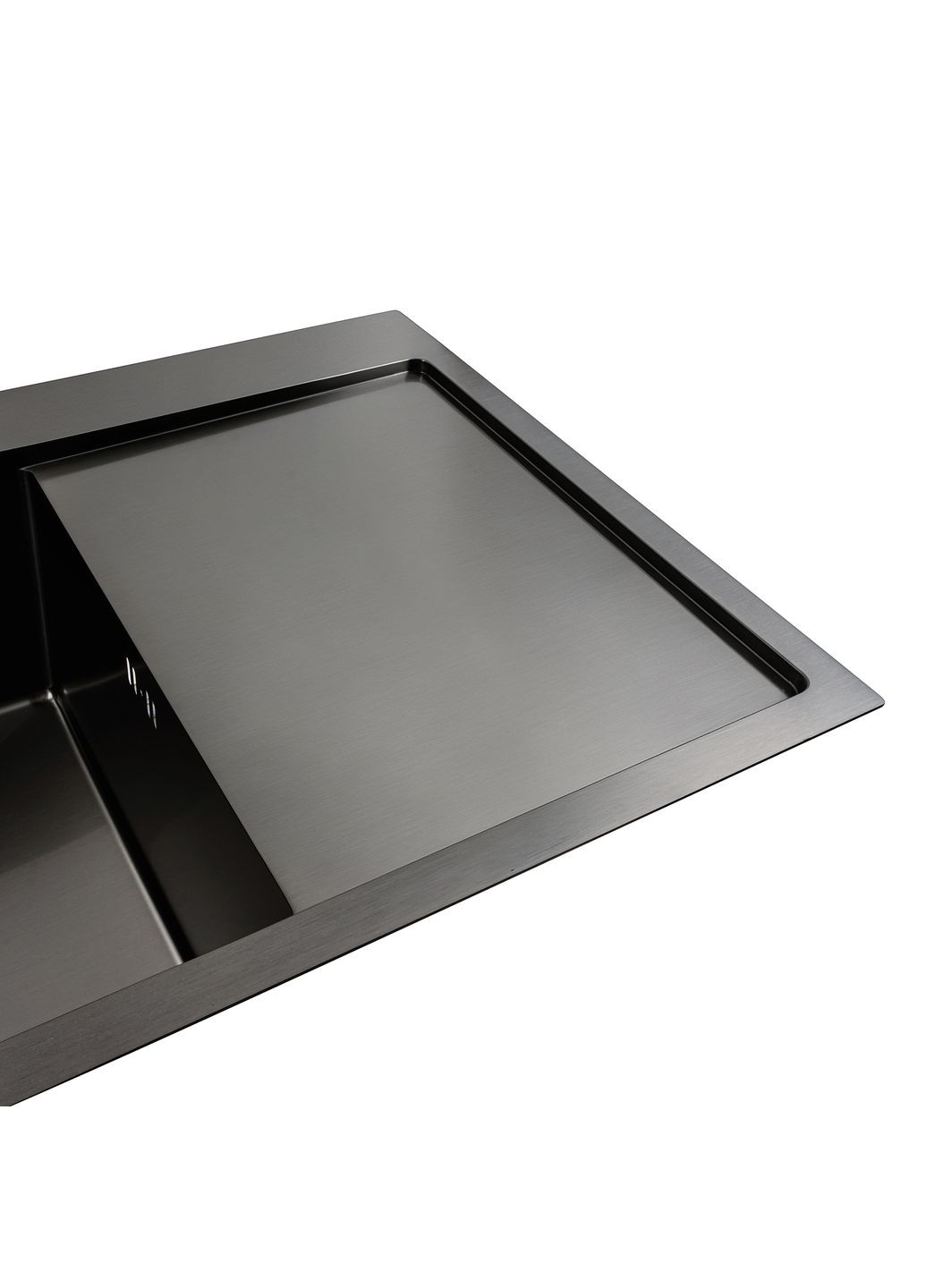 Кухонная мойка черная PVD 78*48 L Handmade (два отверстия, круглый сифон 3,0/0,8) Platinum (291016282)