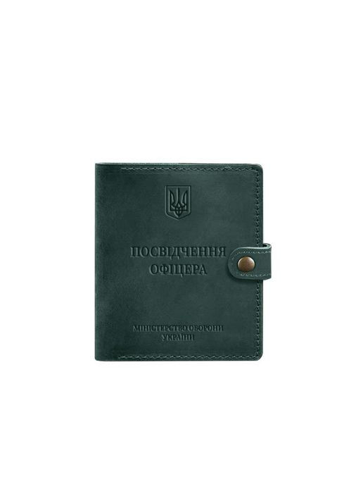 Шкіряна обкладинка-портмоне для посвідчення офіцера 11.0 зелена Crazy Horse (A-027850) BlankNote (329186807)