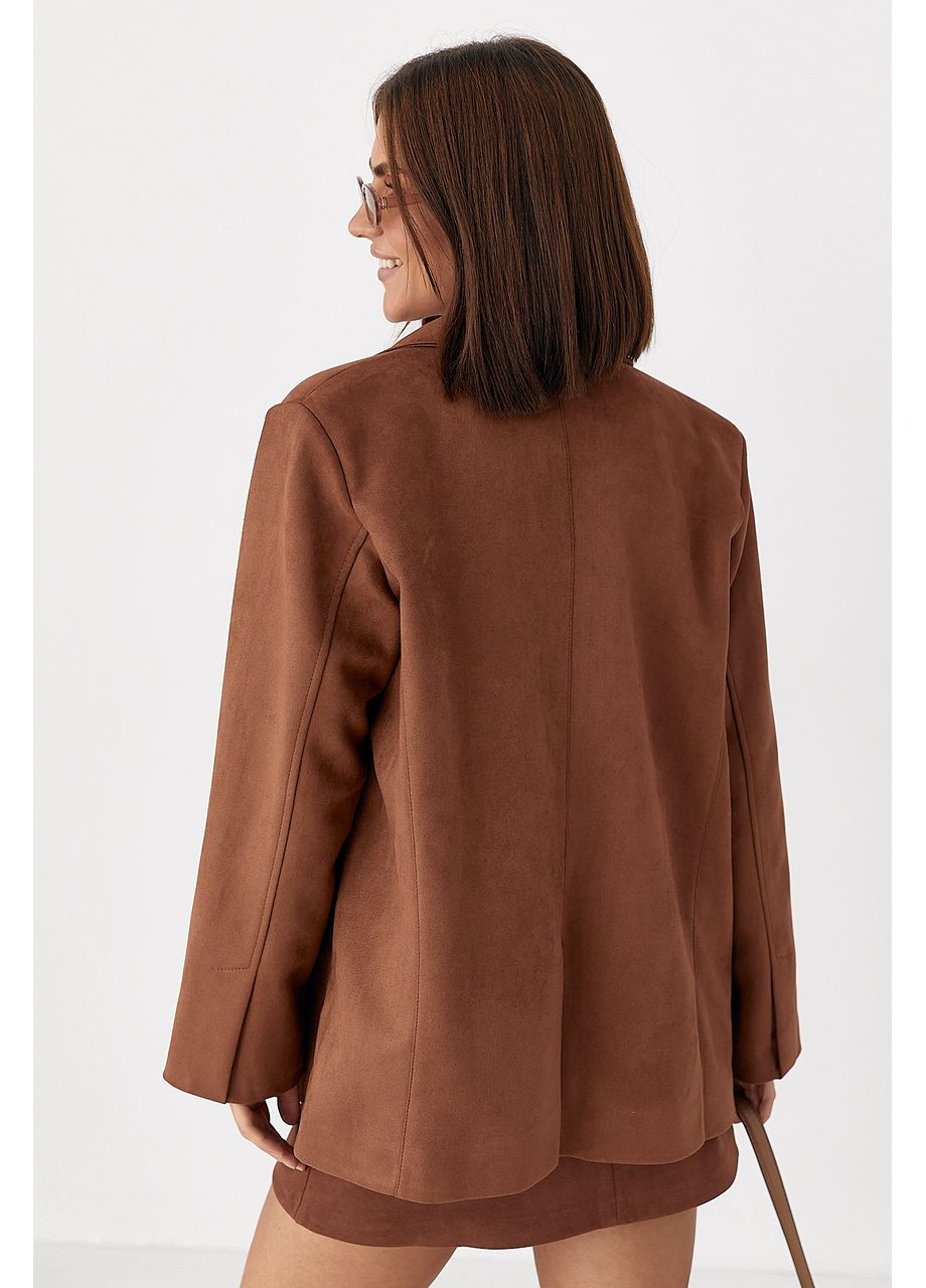 Замшевий жакет на ґудзиках No Brand (352691477)