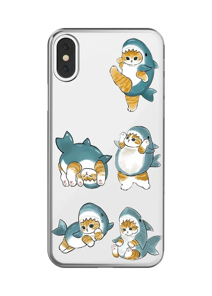 Прозорий чохол на iPhone X / XS:: Котики акули (принт 381) Creative (355403698)