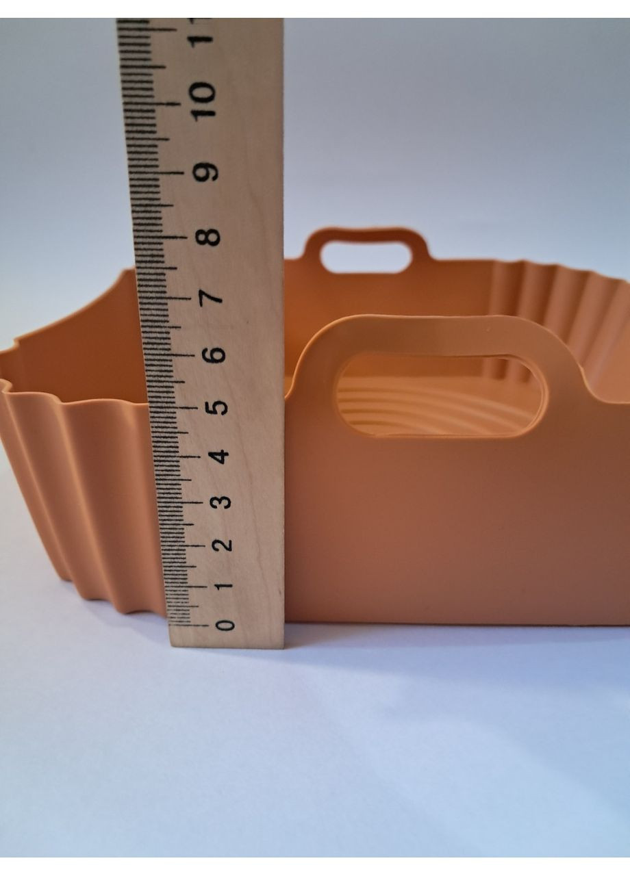 Силиконовая форма квадратная для аэрогриля мультипечи REN-523 18.5см оранжевый. No Brand (342118709)