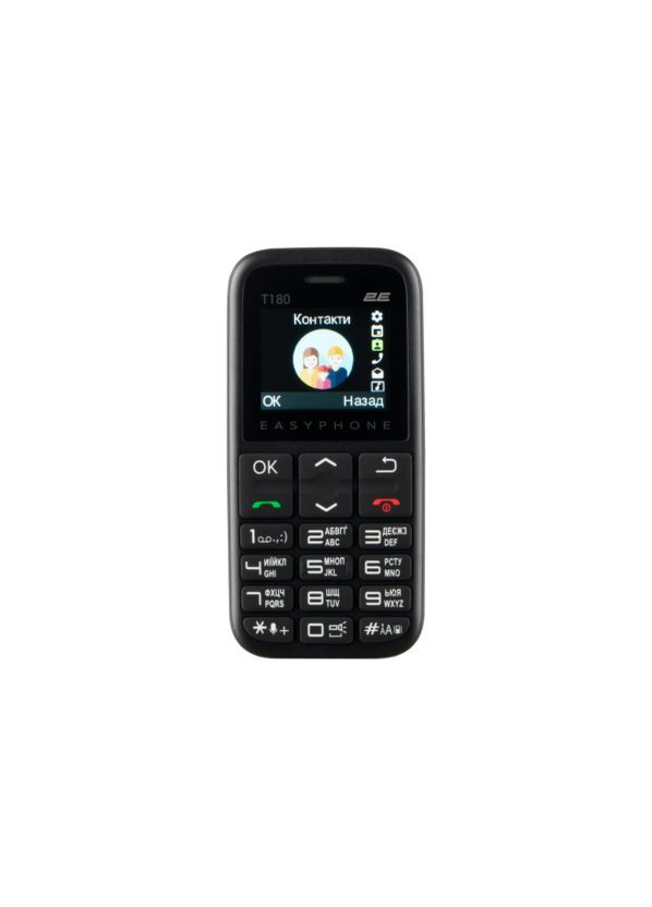 Кнопочный телефон T180 2020 Dual SIM черный 2E (279826104)