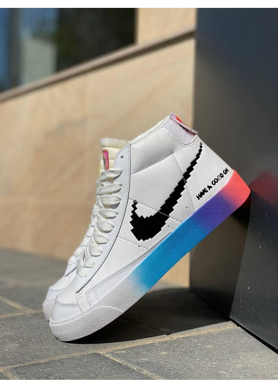 Белые демисезонные кроссовки мужские nike blazer have a good game найк блейзер No Brand