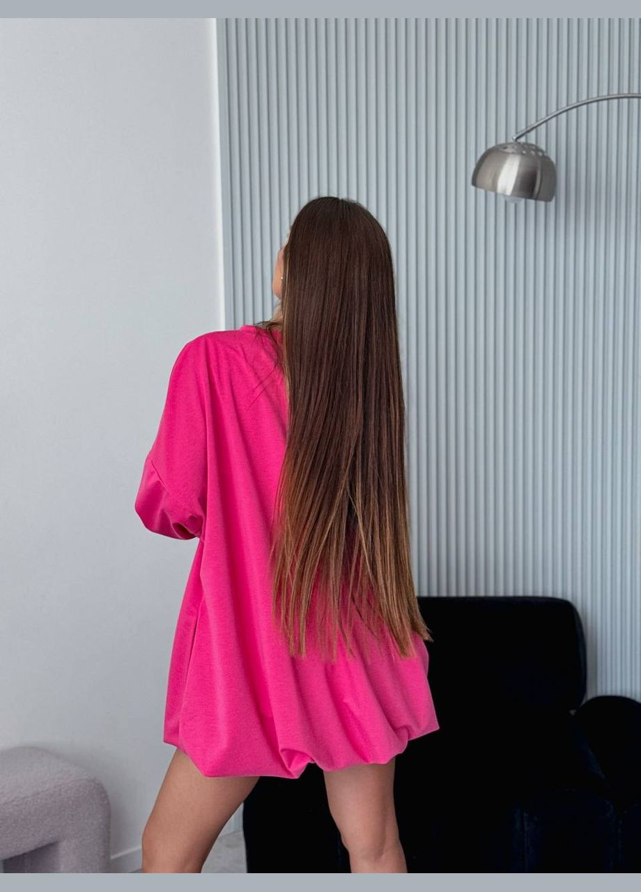 Малинова повсякденний, кежуал жіноча сукня вільного крою оверсайз Style Point однотонна