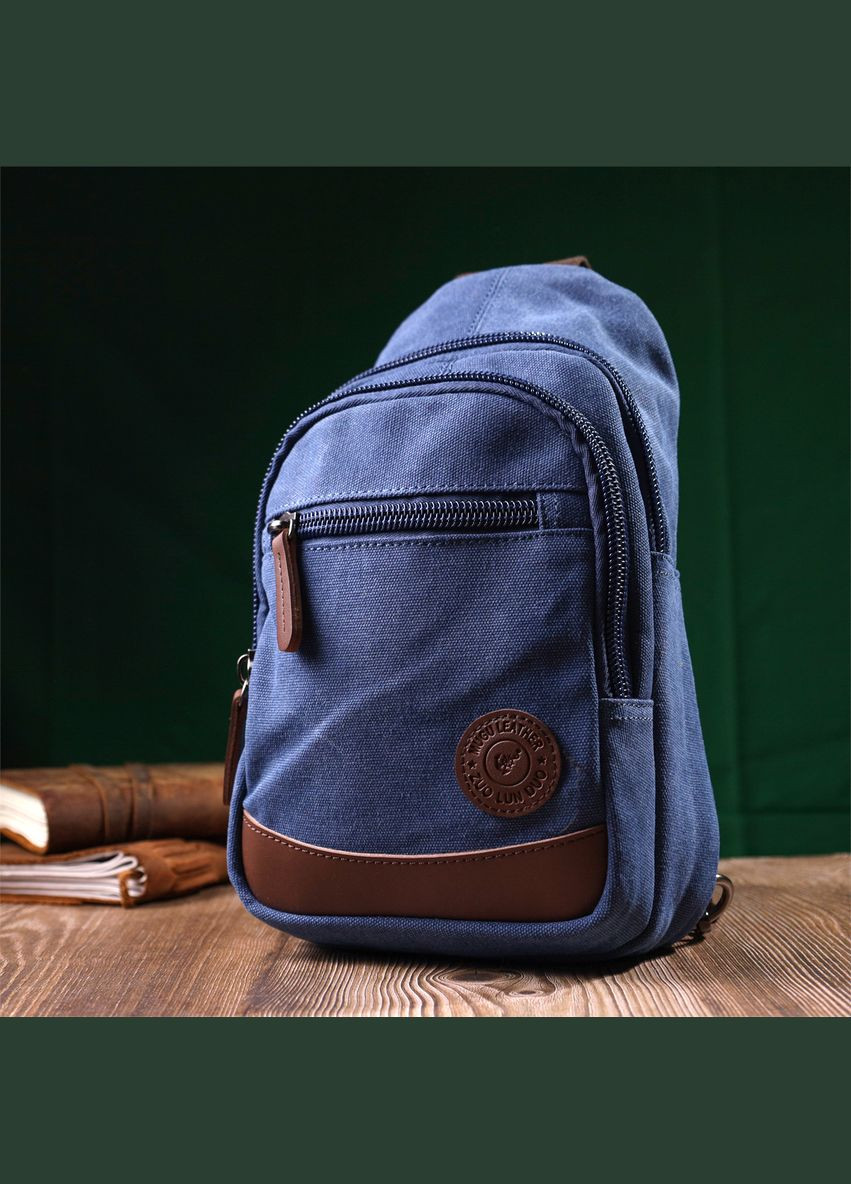 Рюкзак чоловічий тканинний сумка через плече слінг із ущільненою спинкою Vintagе 22176 Vintage (302257644)