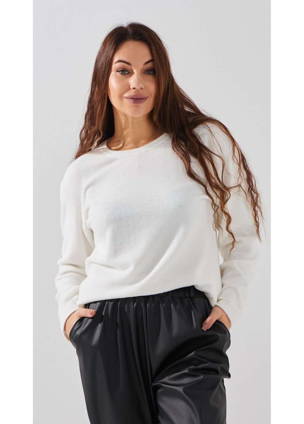 Білий демісезонний джемпер однотонний жіночий 13105 shop (2000999329821) Diyamor