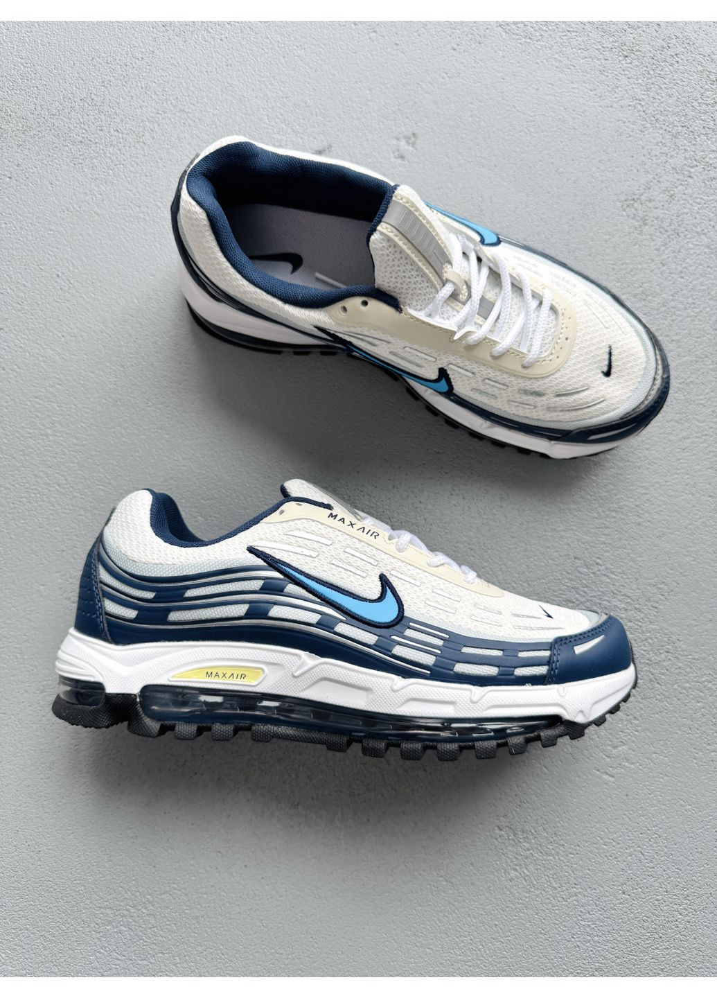 Чорні Осінні кросівки чоловічі nike air max tl 2.5 white / black / blue найк аір макс тл 2.5 No Brand
