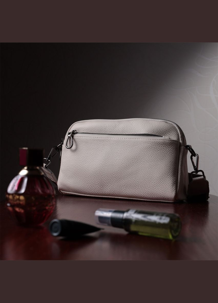 Сумка женская через плечо с карманами кожаная 22598 Белая Vintage (302007672)