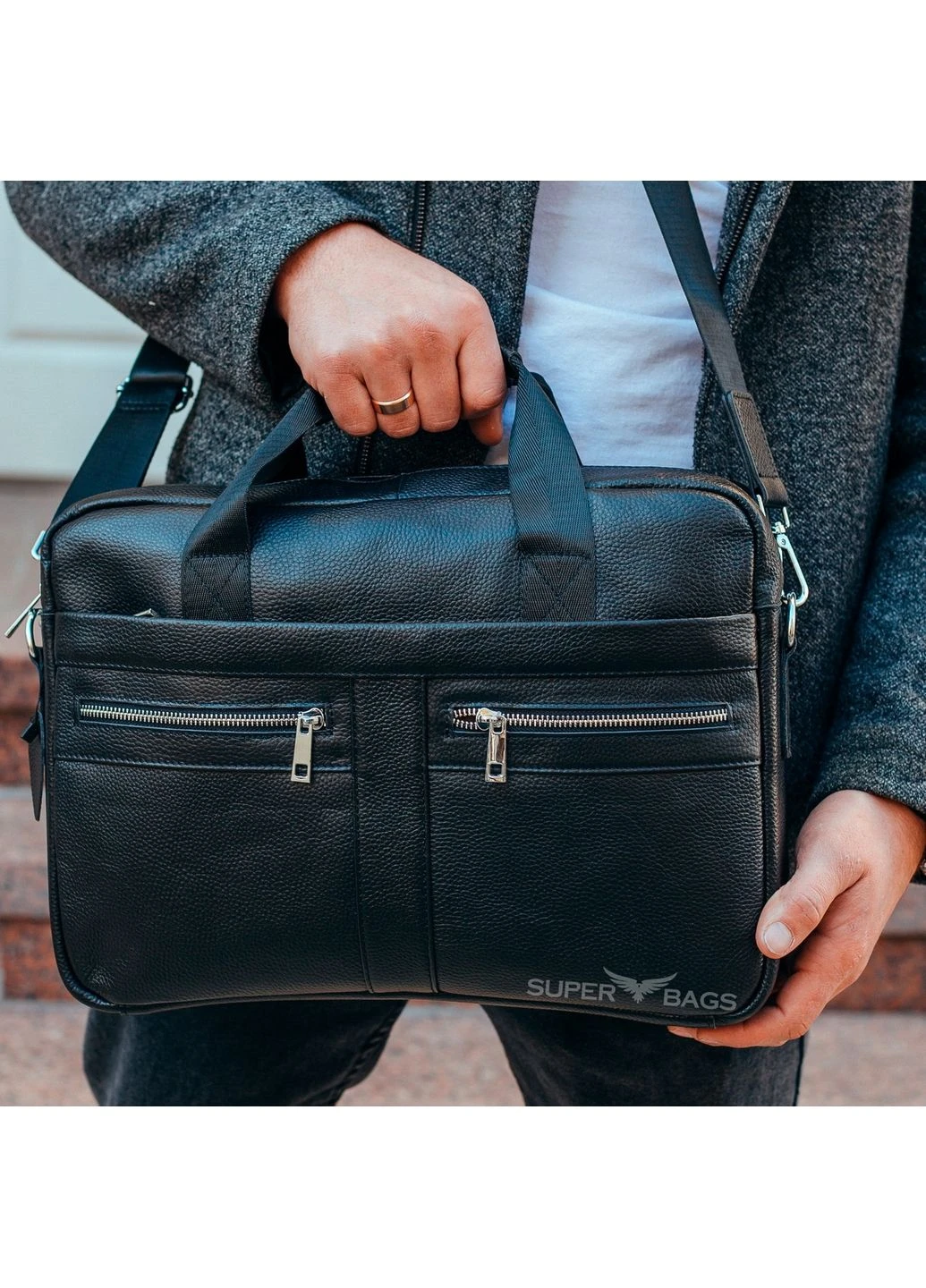 Шкіряна сумка 29х39х8 см Borsa Leather (315869545)