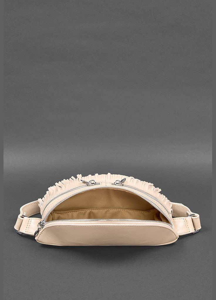 Шкіряна жіноча сумка на пояс Spirit світло-бежева краст (A-028196) BlankNote поясна сумка (327874105)