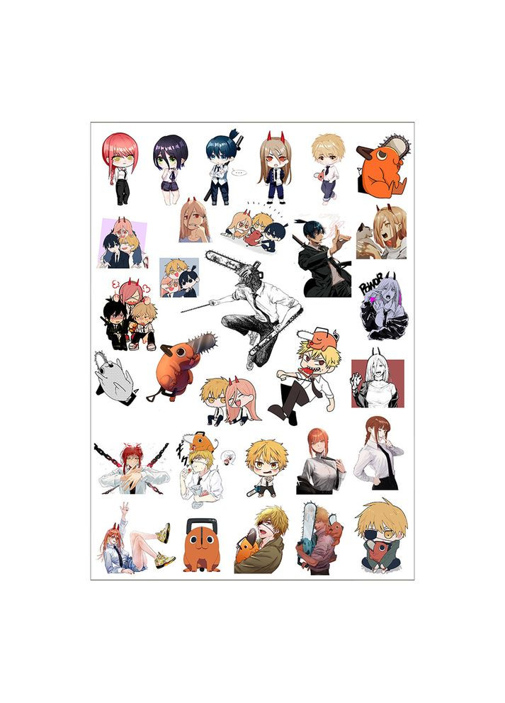 Стикеры аниме Человек бензопила Chainsaw Man А3 лист (stik_196) No Brand (326997706)