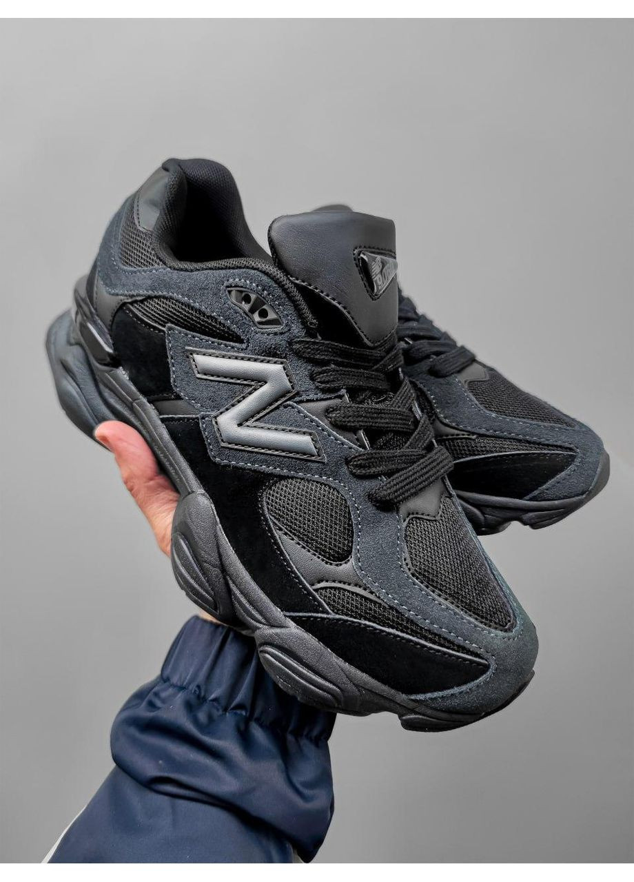 Черные демисезонные кроссовки мужские new balance 9060 black / navi нью беланс 9060 No Brand