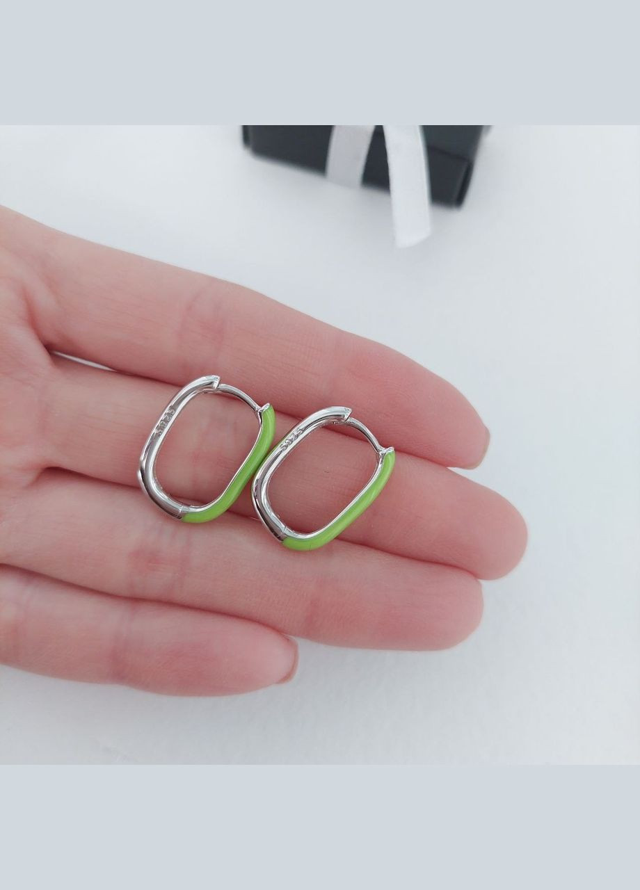 Сережки кільця овальні з емаллю MK1218-2 DeKolie (330134156)