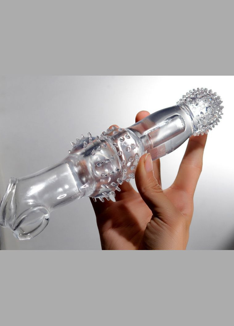 Вібронасадка на член 24,5 см із шипами, Насадка для збільшення пеніса на 10 см та вибрацією No Brand (316090125)