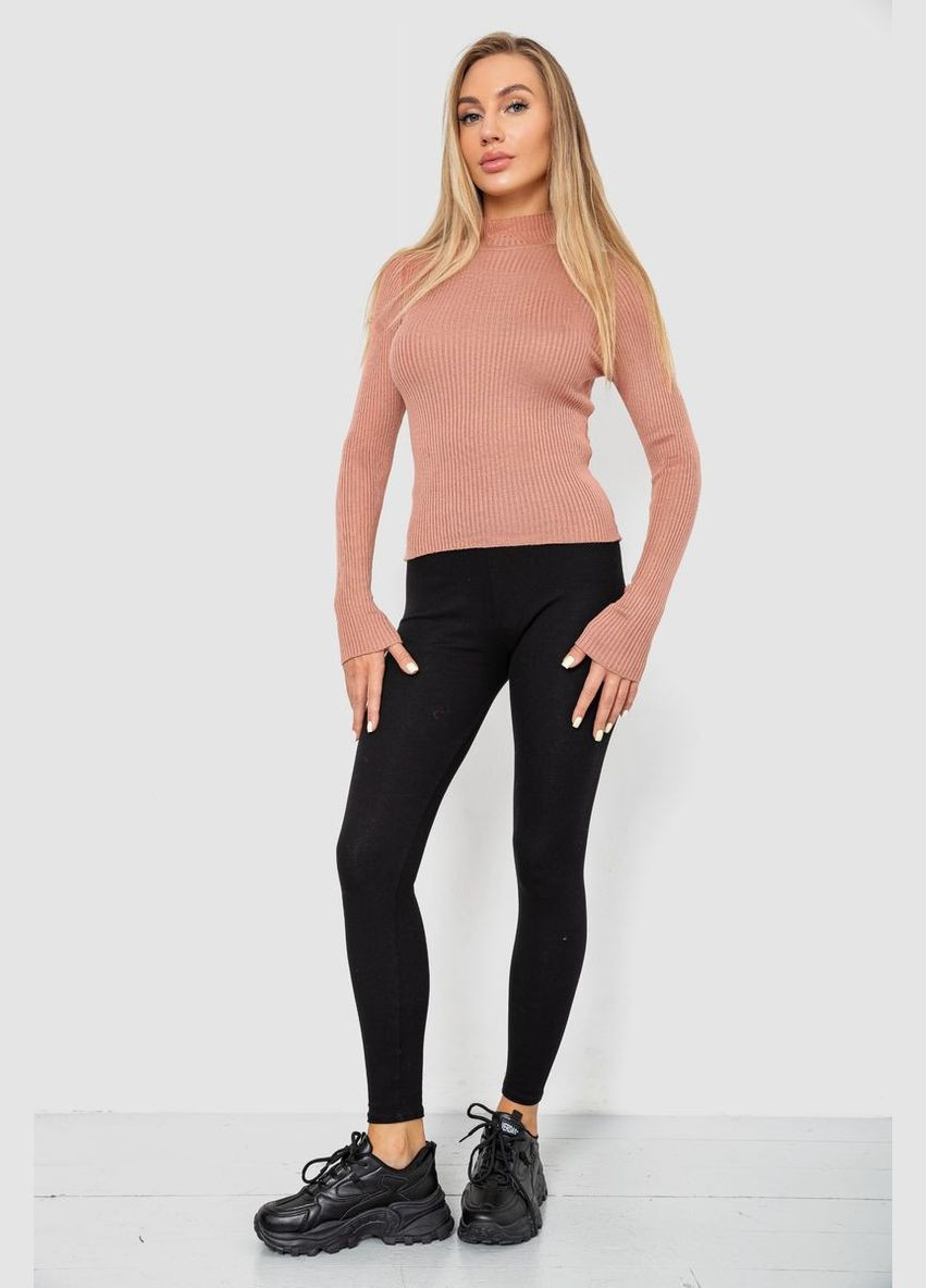 Пудровий водолазка жіноча в рубчик, колір світло-сірий, 214r91306 Ager