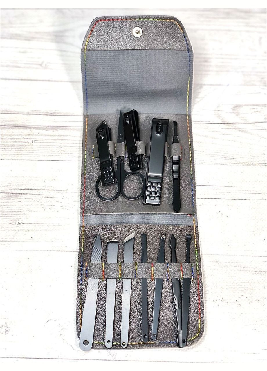 Набор маникюрный K-82D серый, 12 инструментов No Brand (279610917)