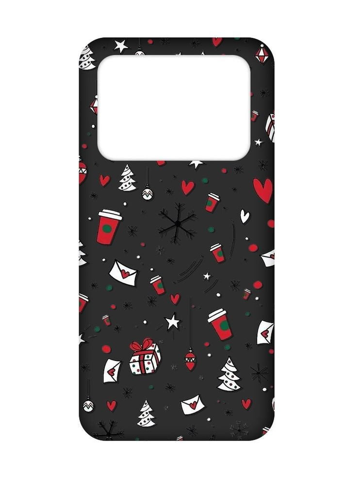 Матовий чорний чохол на Xiaomi Poco X4 Pro 5G:: Святковий фон (новорічний принт 182) Creative (362968873)
