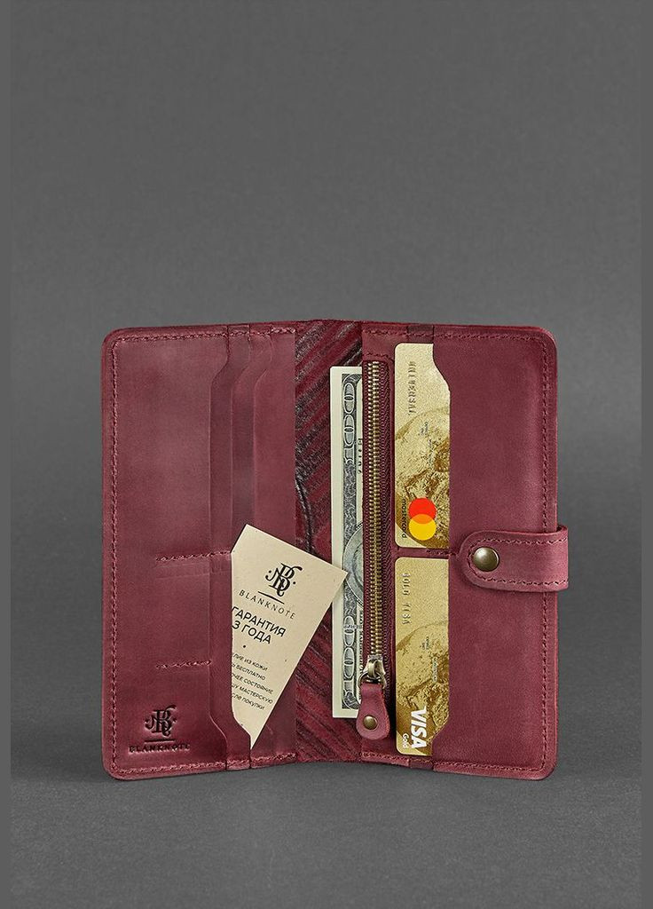 Кожаный женский бордовый портмоне 7.0 Инди (A-026482) BlankNote (328444974)