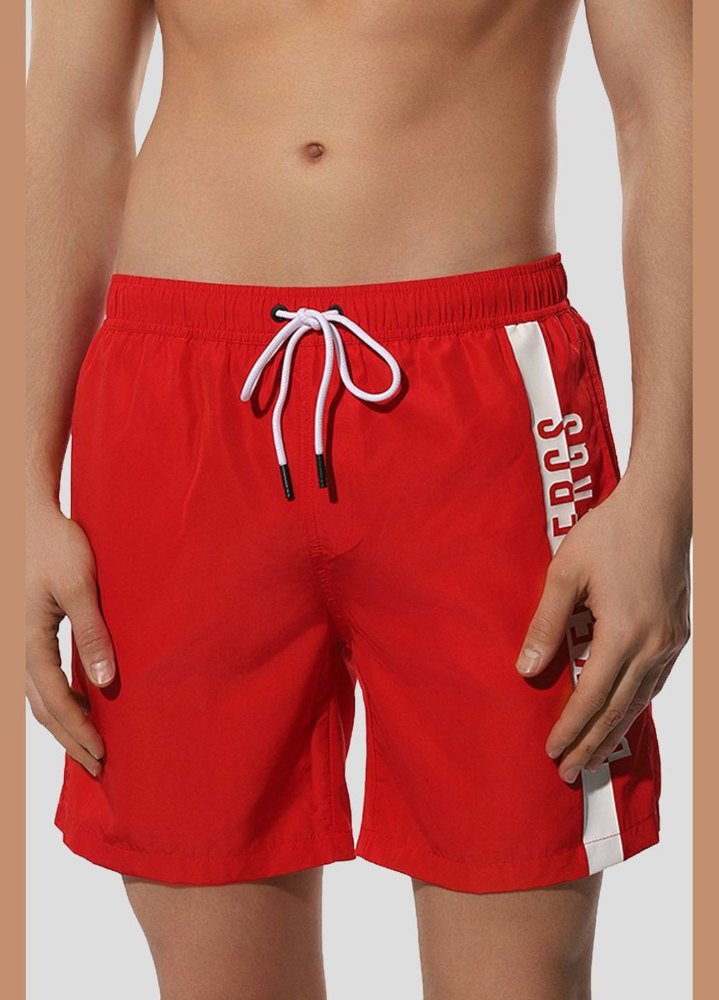 Красные пляжные шорты с принтом Dirk Bikkembergs (292012558)