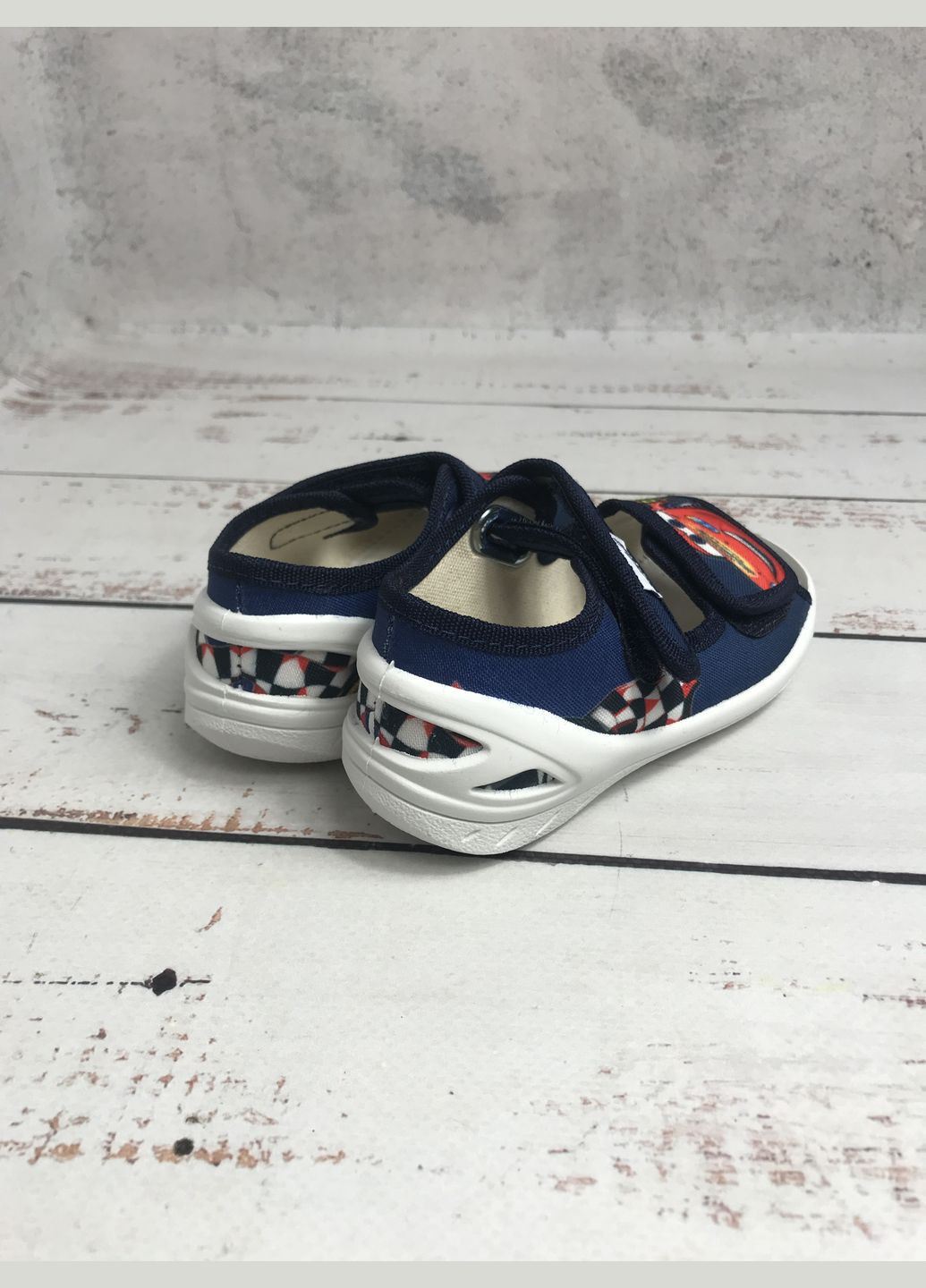 Синие тапочки сандалии детские текстильные для мальчика синий (239) Waldi