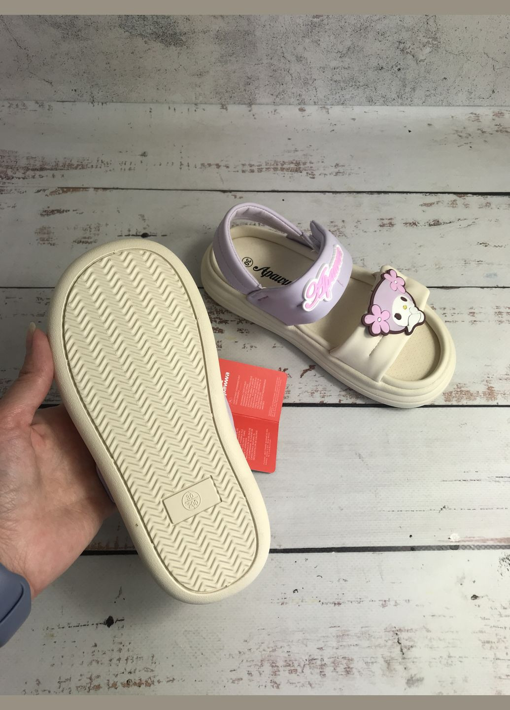 Сандалі босоніжки дитячі для дівчаток Фіолетово-бежевий (315) Apawwa (338438577)