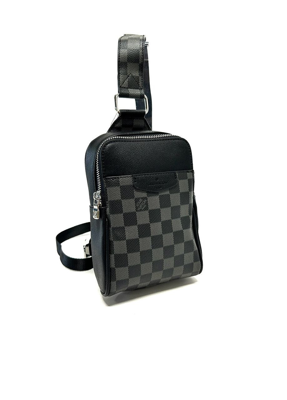 Мужская нагрудная сумка LV из эко-кожи 876105-A черная 21 x 14,5 No Brand (372744587)