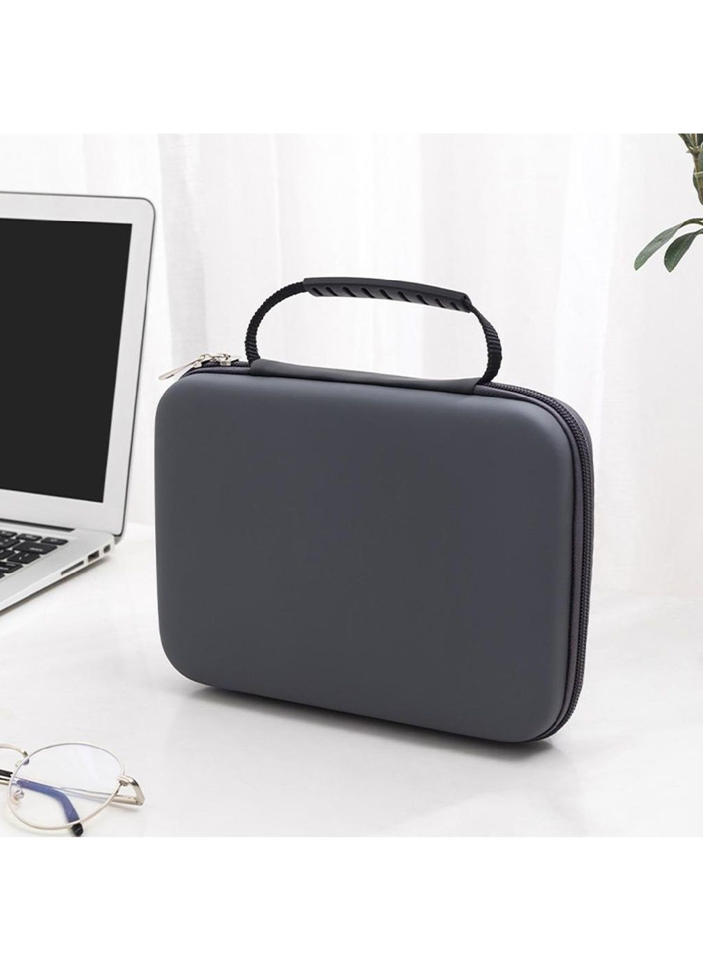 Органайзер сумка бокс кейс для зарядных устройств проводов кабелей флешек документов с ручкой 22х16х5 см (477439-Prob) Серый Unbranded (297197096)