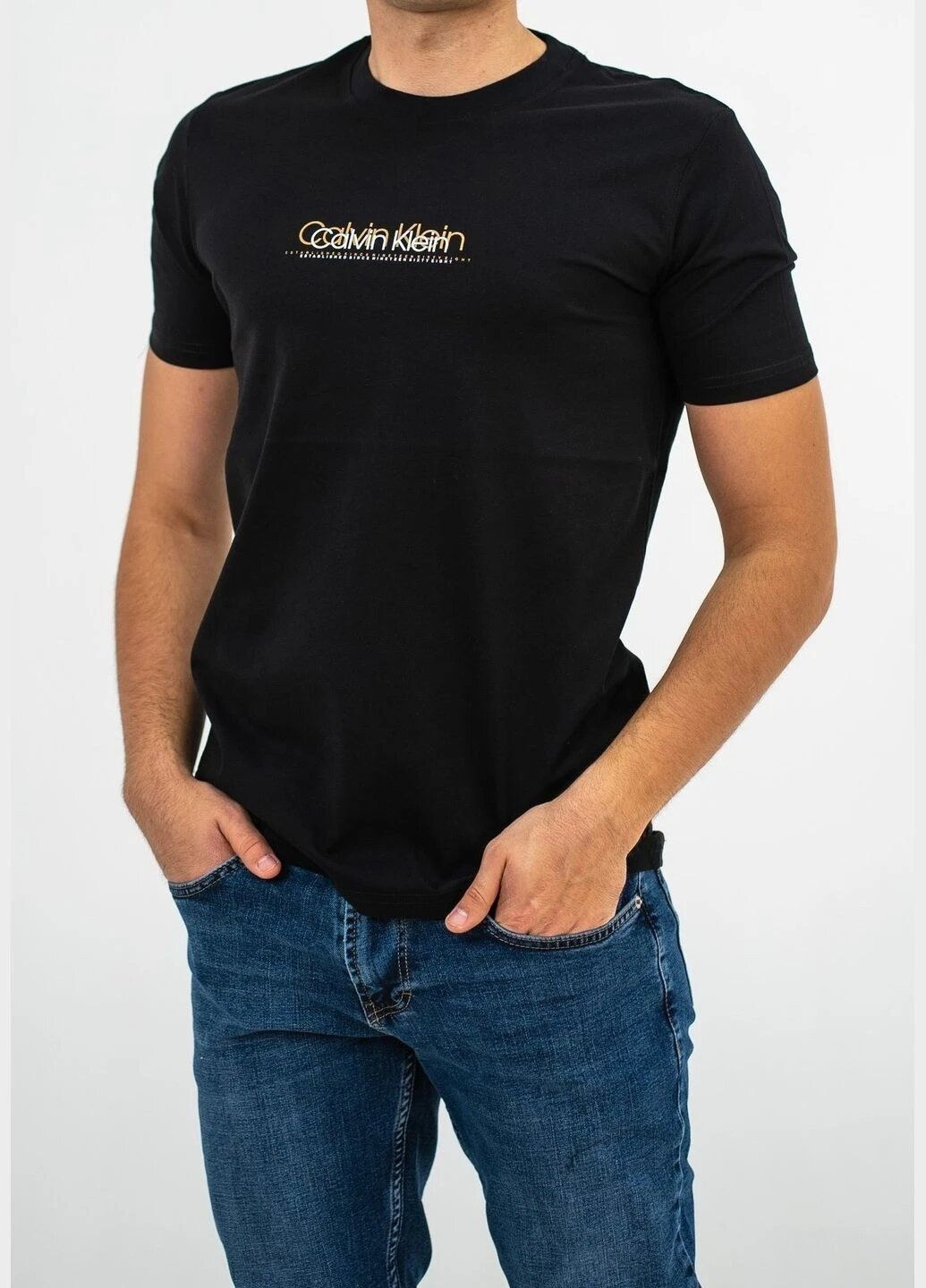 Черная футболка мужская с коротким рукавом Calvin Klein