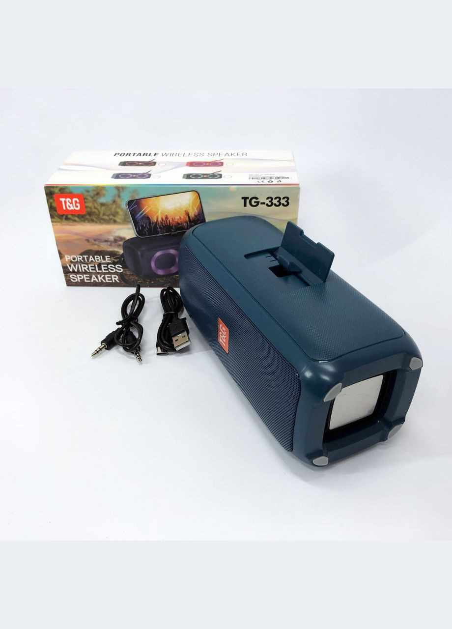 Портативна колонка TG333 2x5W з RGB підсвічуванням, гучна блютуз колонка. Колір: синій No Brand (359474701)