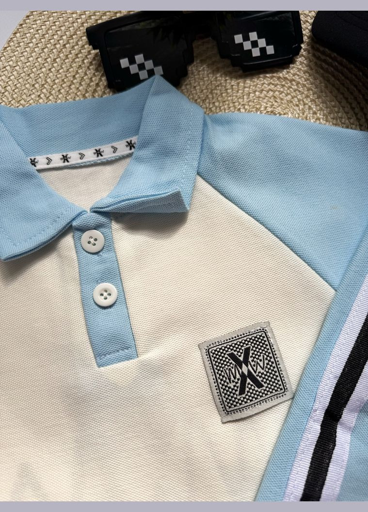 Комбінований демісезонний костюм хлопчику на літо колір блакитний 10815 No Brand